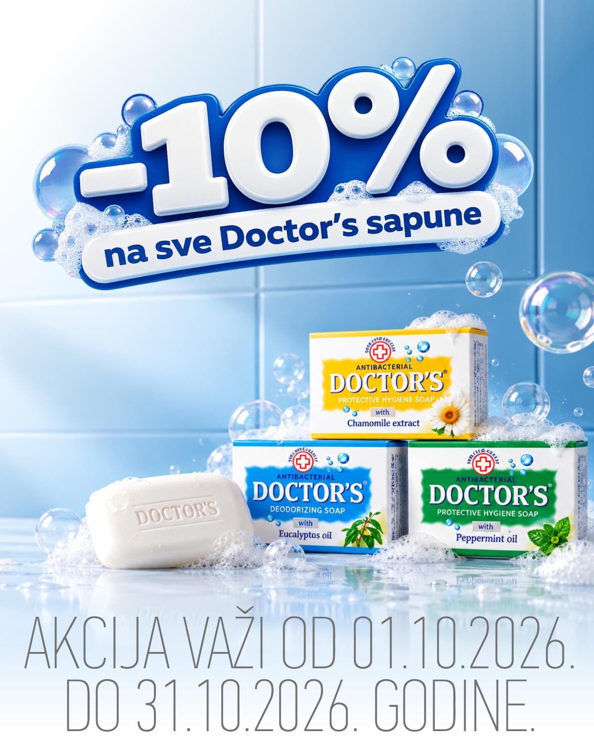 10% popusta na sve Doctor’s sapune.